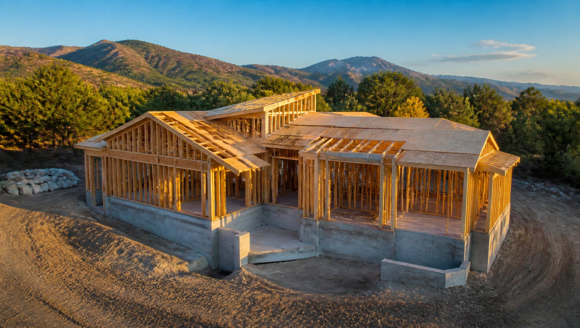 House under construction framing